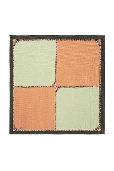 Bursa İpek Khaki Straw Pattern Twill Silk Scarf