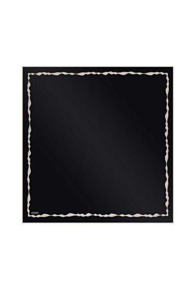 Bursa İpek Μεταξωτό κασκόλ Wave - Μαύρο, με υδατώδες άκρη