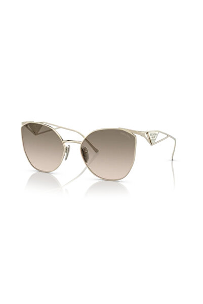Prada Woman Irregular Sunglasses- Pr 50zs - Lense Size:59mm - Pale Gold