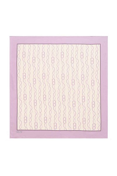 Bursa İpek Lilac Chain Pattern Twill Silk Scarf
