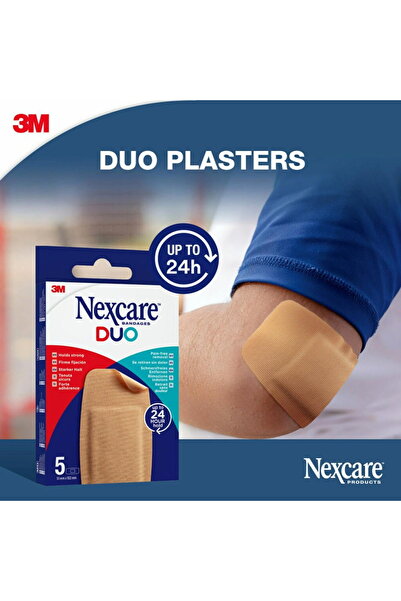 Nexcare Duo Bandages 5 pcs – 26mm x 72mm Waterproof & Skin-Friendly Plasters