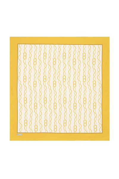 Bursa İpek Acid Green Chain Pattern Twill Silk Scarf