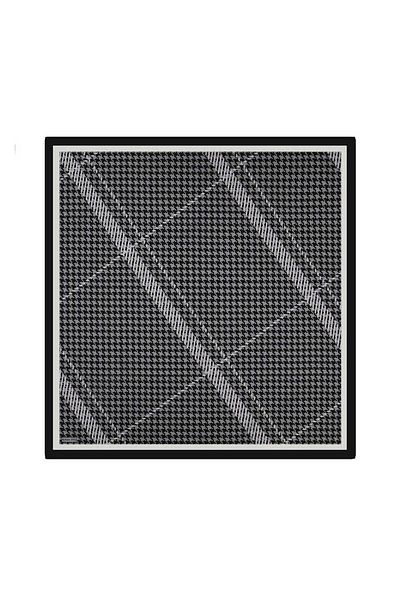 Bursa İpek Smoked Striped Twill Silk Scarf - Houndstooth Pattern
