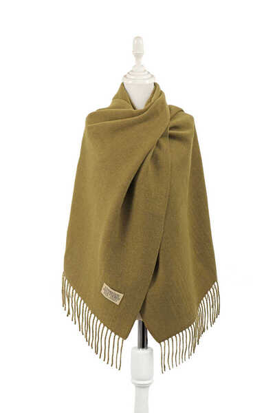 Bursa İpek Khaki Double Sided Winter Shawl