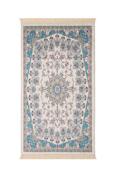 Bursa İpek Ecru Velvet Rug Prayer Rug