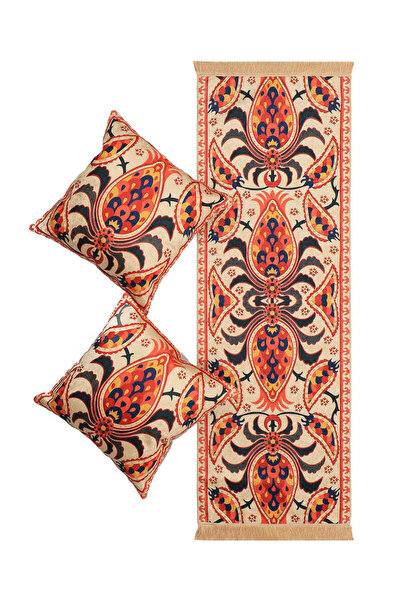 Bursa İpek Σετ Runner Orange Velvet