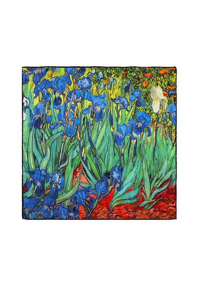 Bursa İpek Green Iris Silky Handkerchief