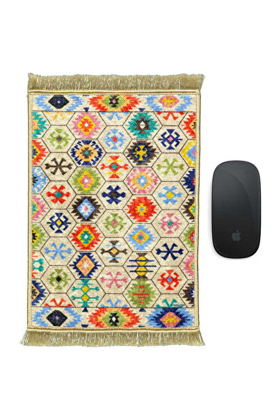 Bursa İpek Cream Decorative Small Carpet Mousepad