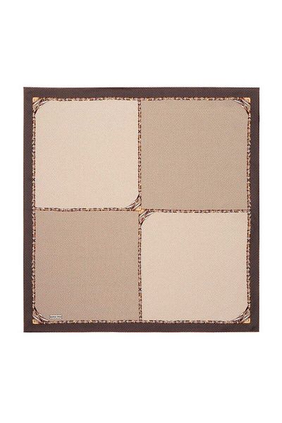 Bursa İpek Brown Straw Pattern Twill Silk Scarf