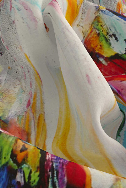 Bursa İpek White Angel Pattern Silk Handkerchief