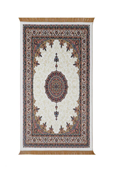 Bursa İpek Cream Bamboo Carpet Prayer Rug