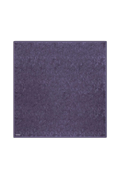 Bursa İpek Navy Blue Twill Silk Scarf - Brush Pattern