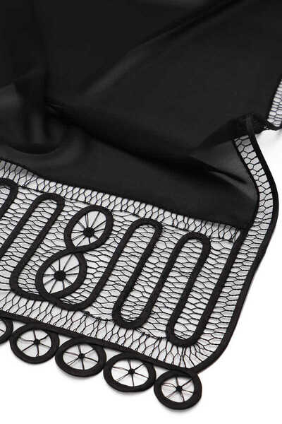 Bursa İpek Black Handcrafted Lace Angles Shawl