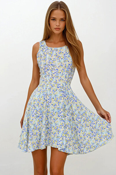 VAGGON Жіночі сині плісировані шорти з U-подібним вирізом на блискавці Vs00221