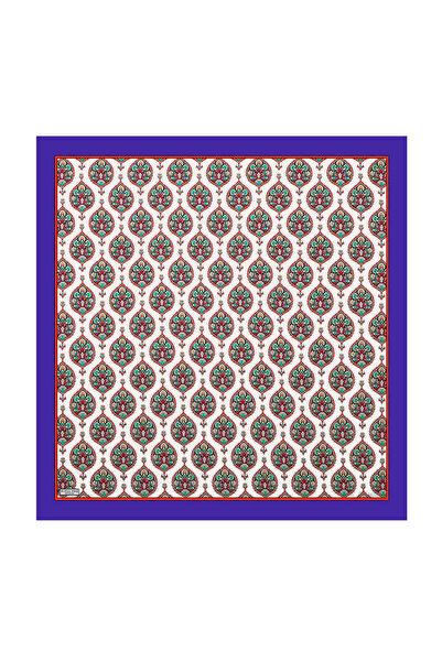 Bursa İpek Eșarfă de mătase cu model violet Hatai