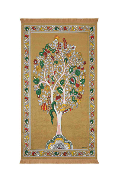 Bursa İpek سجادة صلاة مخملية بلون الخردل