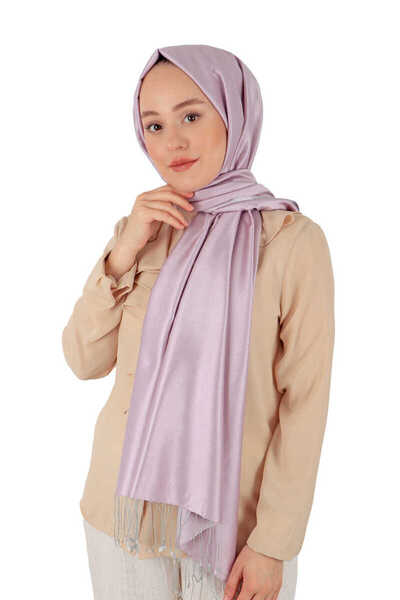 Bursa İpek Λιλά Γκρι Μεταξωτό Σάλι Διπλής Όψης