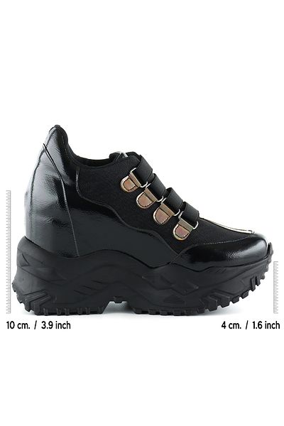 Erkan Saçmacı Alexandria Fekete Vegán Hidden Wedge Sneakers