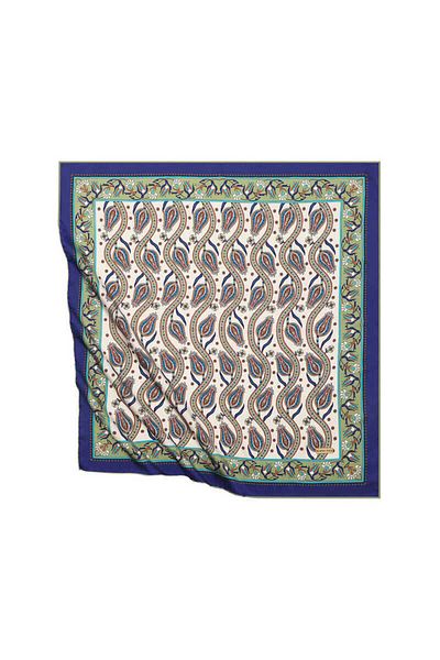Bursa İpek Khaki Ivy Tulip Pattern Silky Scarf