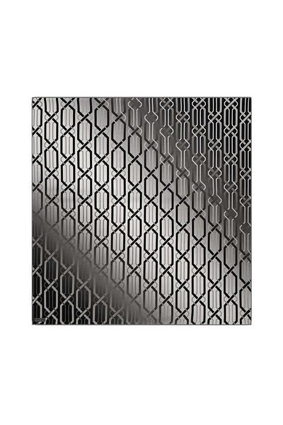 Bursa İpek Sura Silk Scarf - Gray Knitted Pattern