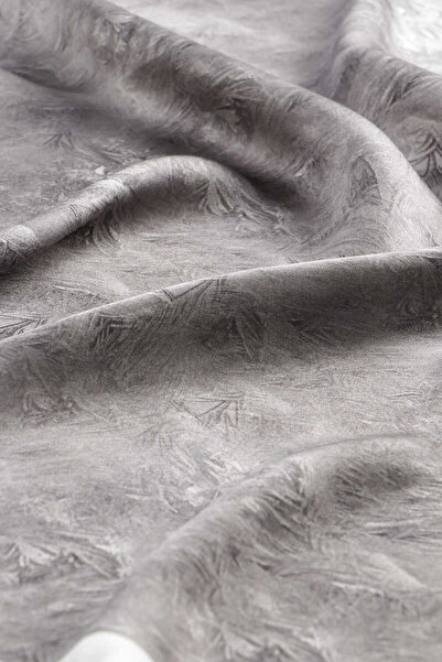 Bursa İpek Silk Gray Brush Scarf
