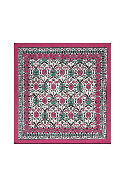 Bursa İpek Μαλακό φουλάρι δαμάσκηνου με σχέδιο τουλίπας