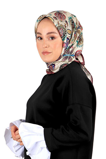 Bursa İpek Μεταξωτό μαντίλι με μοτίβο δαμάσκηνο