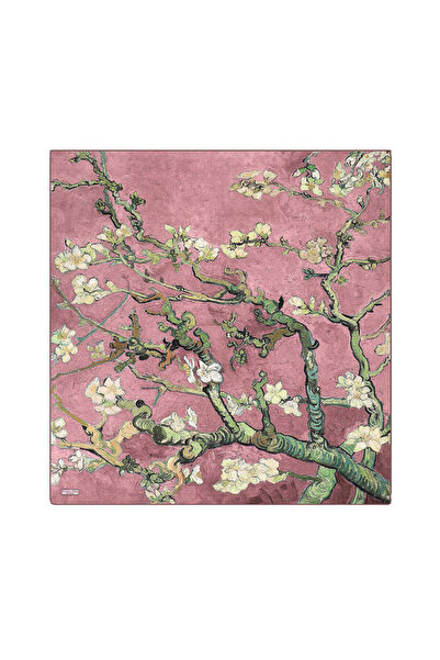 Bursa İpek Μεταξωτό φουλάρι Sura Dusty Rose Almond Blossom