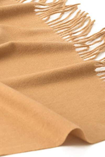 Bursa İpek Camel Solid Color Winter Shawl