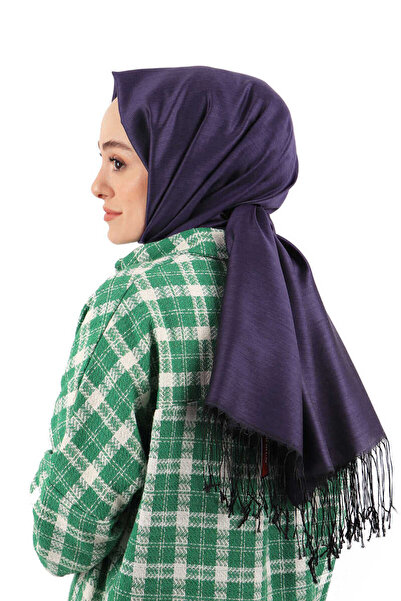 Bursa İpek Μαύρο μωβ μεταξωτό σάλι