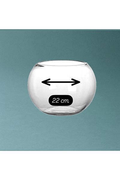 BASHAYER Round Glass Fish Tank Vase Different Sizes Bubble Design Bowl Shape Ball 22cm