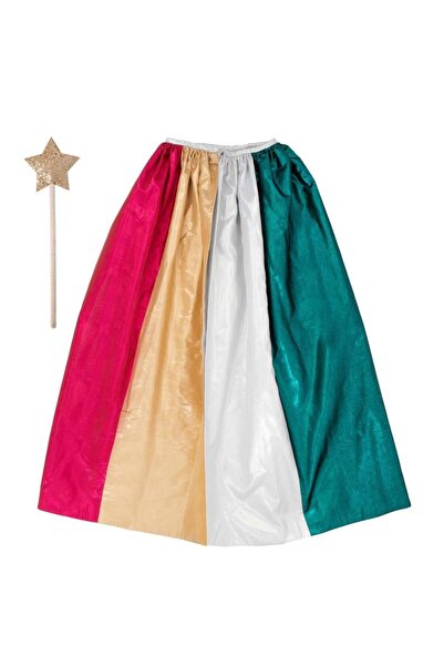 Meri Meri - Cape și baghetă curcubeu metalic - Cape și baghetă curcubeu metalic