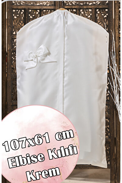 Dantelux Şantuk Fionklu Çeyizlik Elbise Kılıfı Hurç (Gamboç) Ekru - 107x60 cm