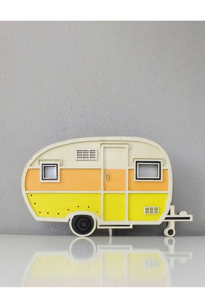 M.ART DEKORASYON Caravan Decorative Lighting and Night Light Wooden Mdf (Handmade)