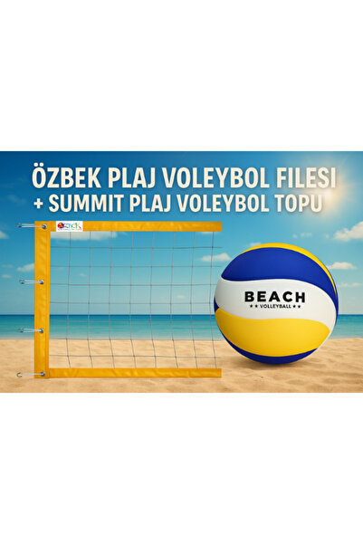 ÖZBEK Plaj Voleybol Filesi 9.00mt ve Summit X370 Plaj Voleybol Top Seti