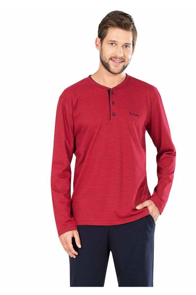 Pierre Cardin Erkek Penye Çizgili Pijama Lacivert
