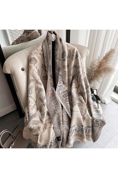 Generic Two Tone Womens Shawl Wraps, 60 * 185cm Cashmere Shawl, Scarf Wrap for Evening Dress