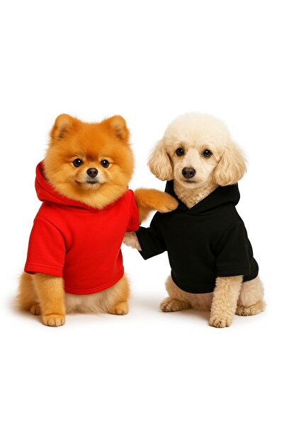 Buddy Store Siyah Kırmızı Ikili Paket Sweatshirt Hoodie (%100 PAMUK) Kedi Köp...