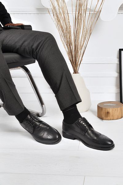 Pierre Cardin 1571116 m Black Genuine Leather Men's Lace-Up Classic Shoes
