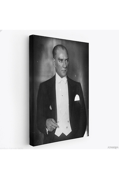 SONİKON LİNE Kanvas Tablo, Duvar Dekoru, Mustafa Kemal Atatürk Portresi, Deko...