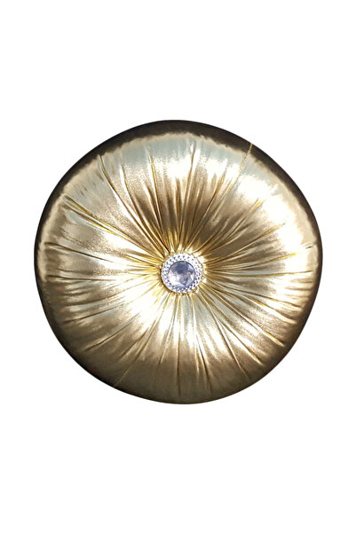 Mrs.Gugar وسادة ذهبية اللون - تفاصيل حجر مستدير