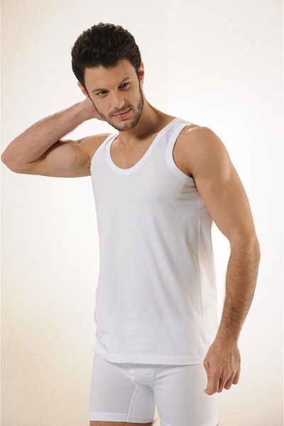 Hmd 600 100% Cotton Suprem Strappy Men's Undershirt - White