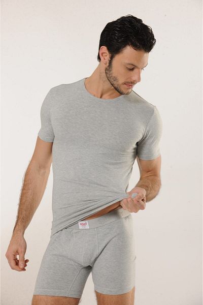 Hmd 704 3-pack Cotton Crew Neck Men's Undershirt - Gray