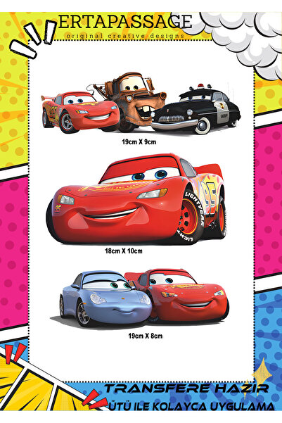 ErTaPassage Şimşek Mcqueen1 DTF Ütüyle Yapışan Transfer Baskı