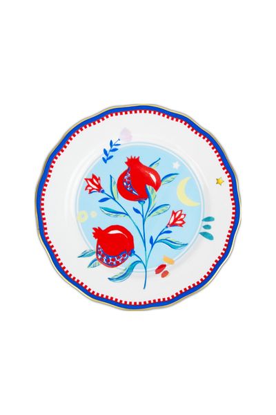 Baci Milano Mamma Mia Pomegranate Patterned Plate 22 cm