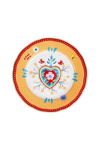 Baci Milano Mamma Mia Heart Patterned Dinner Plate 28 cm