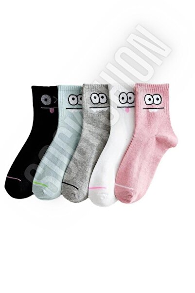 SOCKSHION Комплект от 5 чифта колежански чорапи с шарени персонажи - забавна нотка към вашия стил