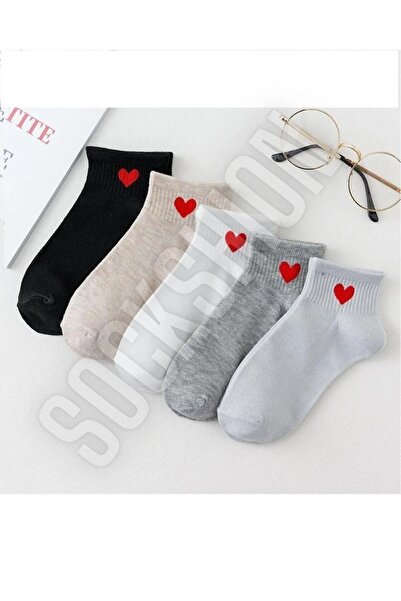 SOCKSHION Дамски комплект колежански чорапи с шарка на сърце - докосване на любов към вашия стил