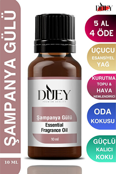 DUEY Şampanya Gülü Uçucu Yağ Buhurdanlık Yağı Difüzör Esansı Oda Kokusu Esans...