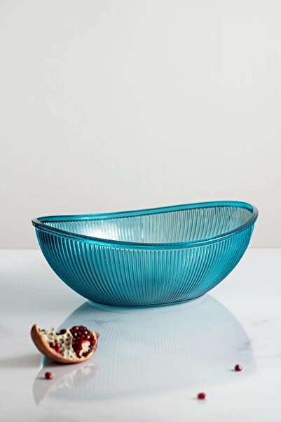 Depa Acrylic Baroque Aquamarine Large Oval Fruit & Salad Bowl & Mixing Bowl / 3.3 Lt (NOT GLASS)